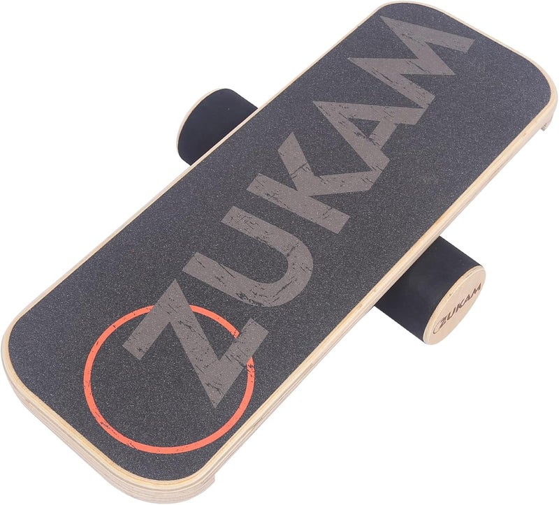 ZUKAM Balance Board Trainer, Wooden Balancing Board with Workout Guide to Exercise and Build Core Stability, Wobble Board for Skateboard, Hockey, Snowboard & Surf Training - Image 1